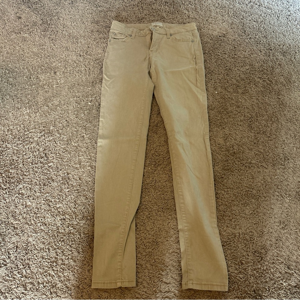 Celebrity Pink Skinny Jeans in Beige-Tan